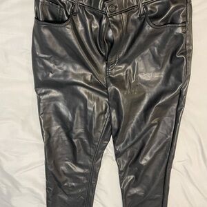 Abercrombie & Fitch Black Faux Leather Pants